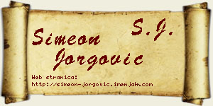 Simeon Jorgović vizit kartica